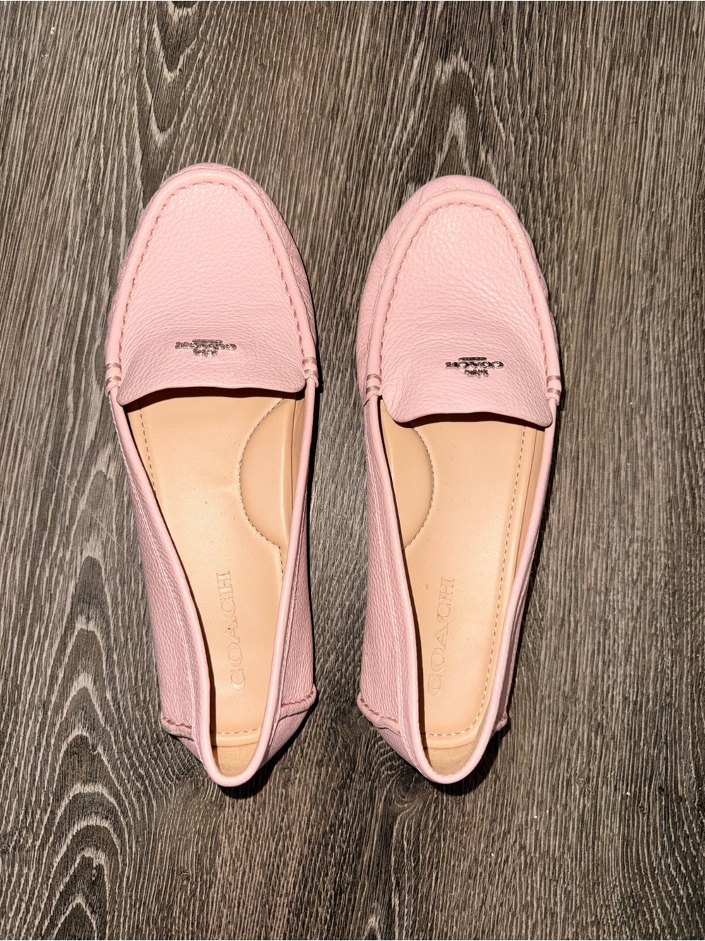 Coach Pink Leather Slip-On Loafers